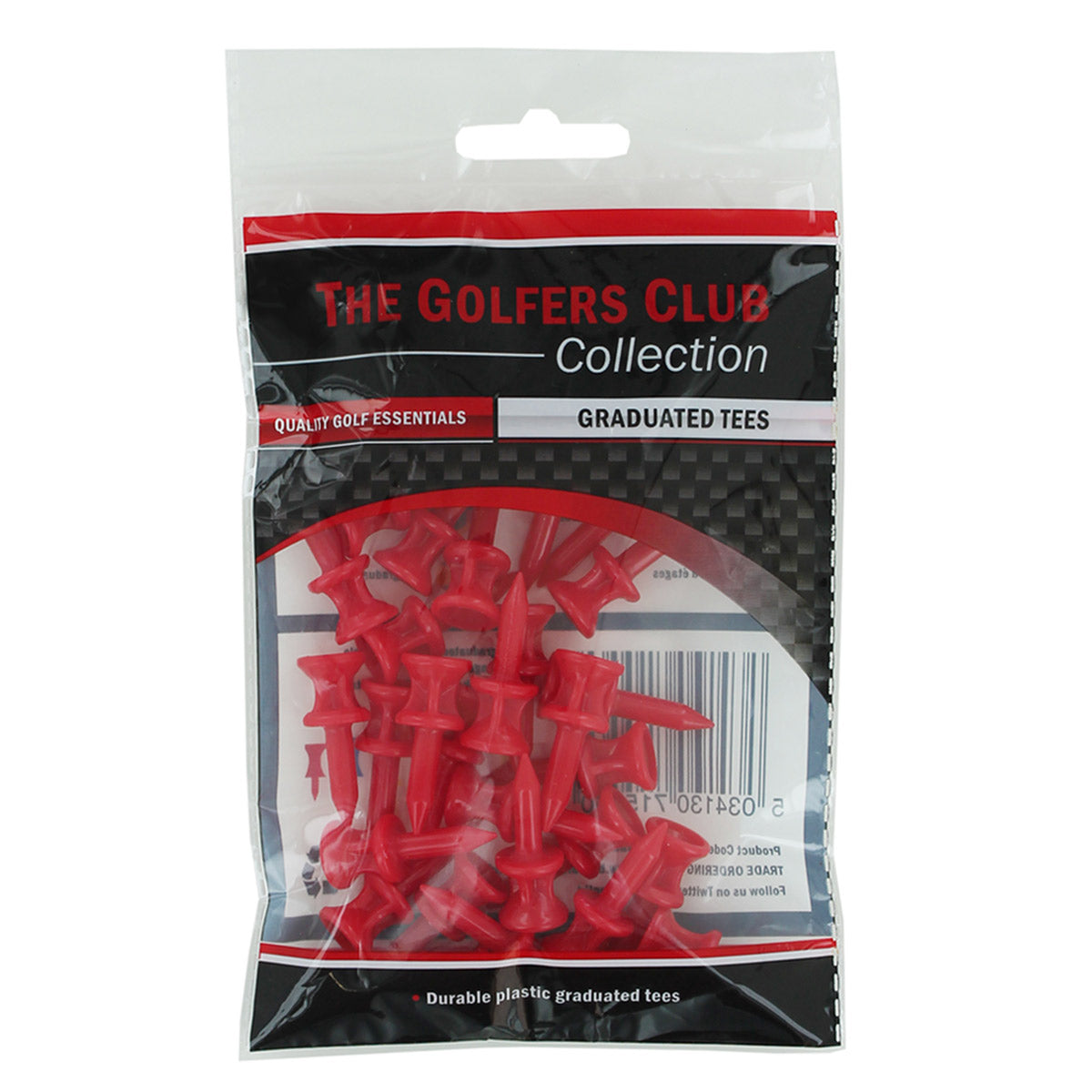 The Golfers Club Red Step Plastic Tees 12Mm Pack Of 30