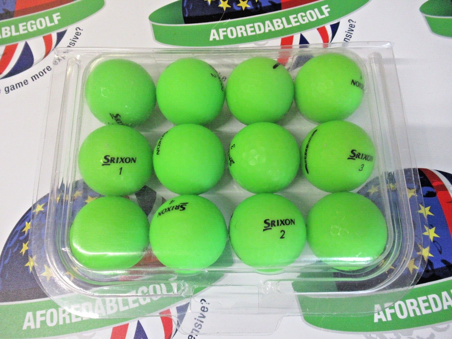12 Srixon Soft Feel Matte Finish Green Golf Balls Pearl/Pearl 1 Grade