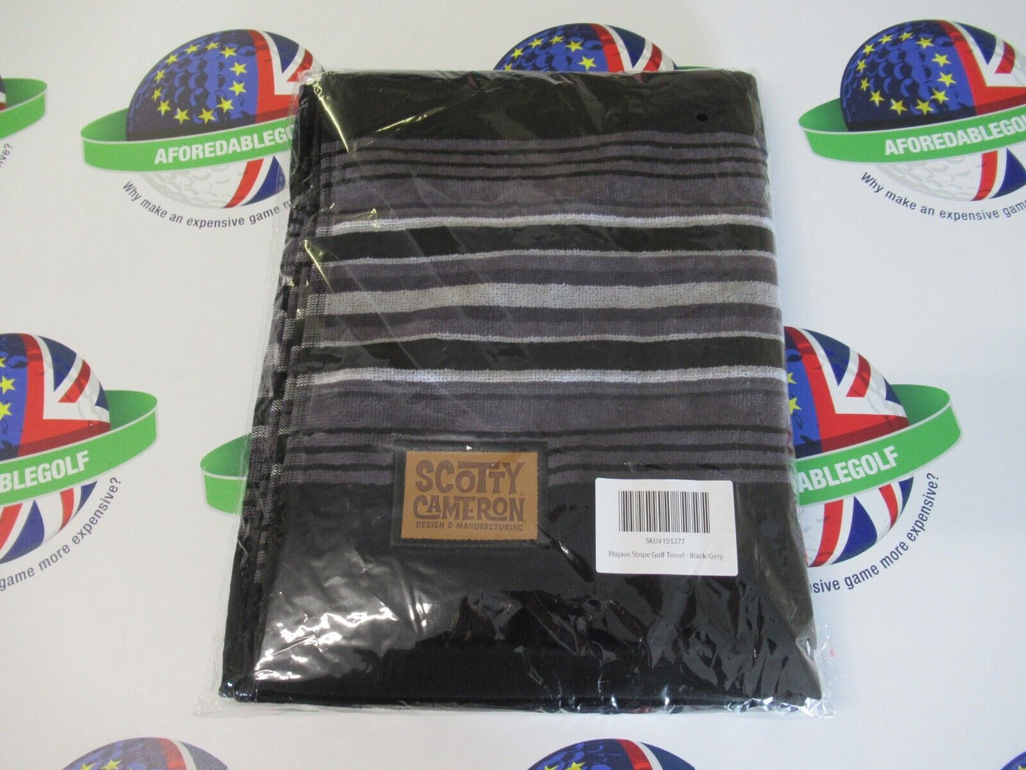 Titleist Scotty Cameron Limited Edition Mojave Stripe Golf Towel Black/Grey