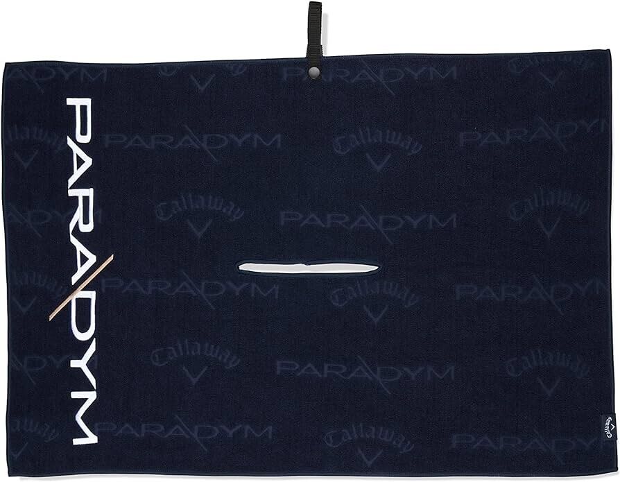 new callaway paradym navy microfiber golf towel 30" x 20" quick snap attachment