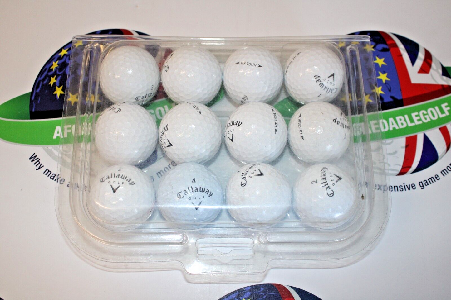 12 Callaway Hx Tour White Golf Balls Pearl/Pearl 1 Grade