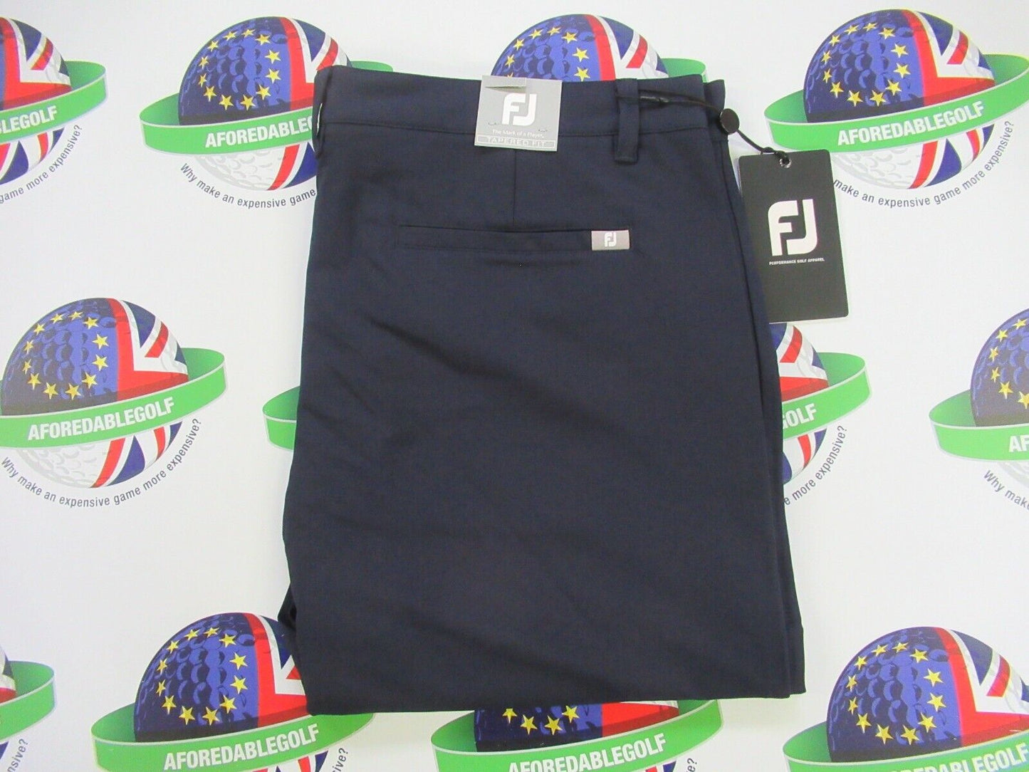footjoy performance tapered fit trousers navy waist 40" x leg 32"