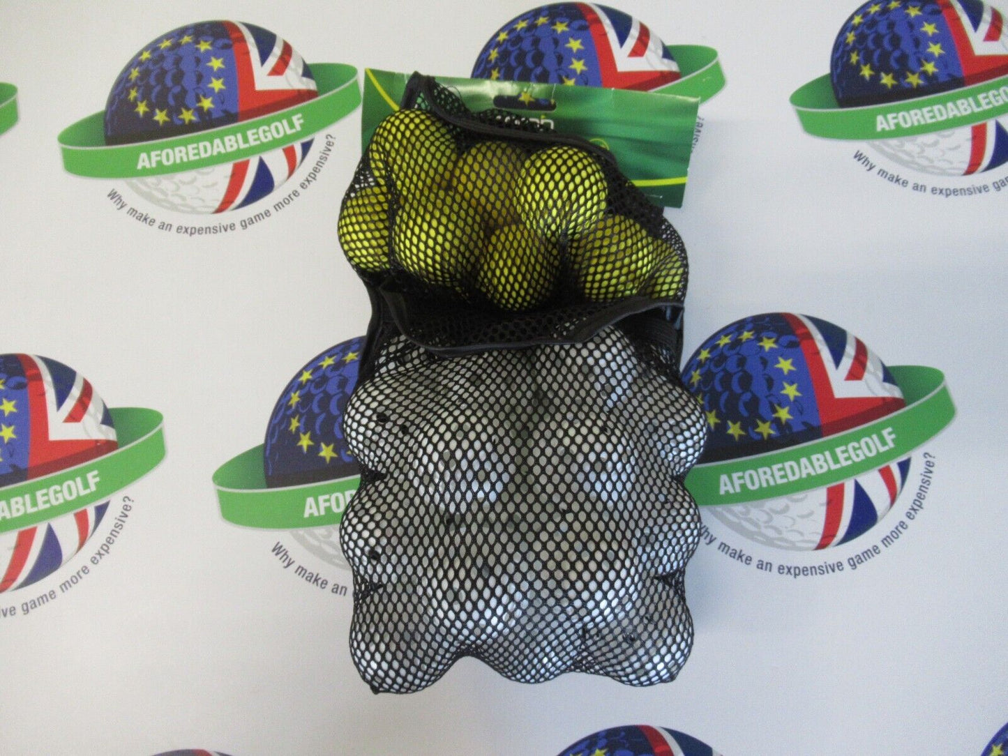 Apron Golfers Practice Ball Set 24 Airflow Balls & 12 Sponge Balls With Net Bag