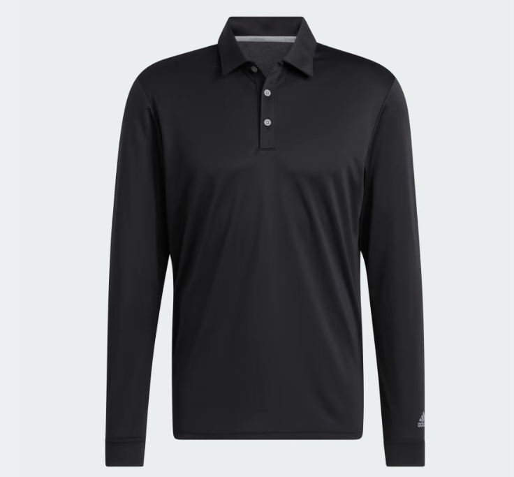 Adidas Golf Upf Long Sleeve Polo Shirt Black UK Size Medium