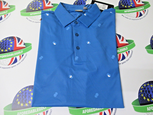 ping two tone polo shirt danube/infinity blue multi uk size large
