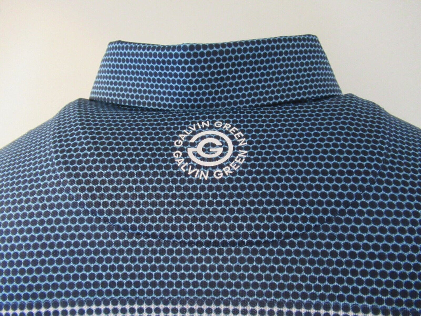 Galvin Green Mani Ventil8 Plus Polo Shirt Aqua/White/Navy UK Size Small