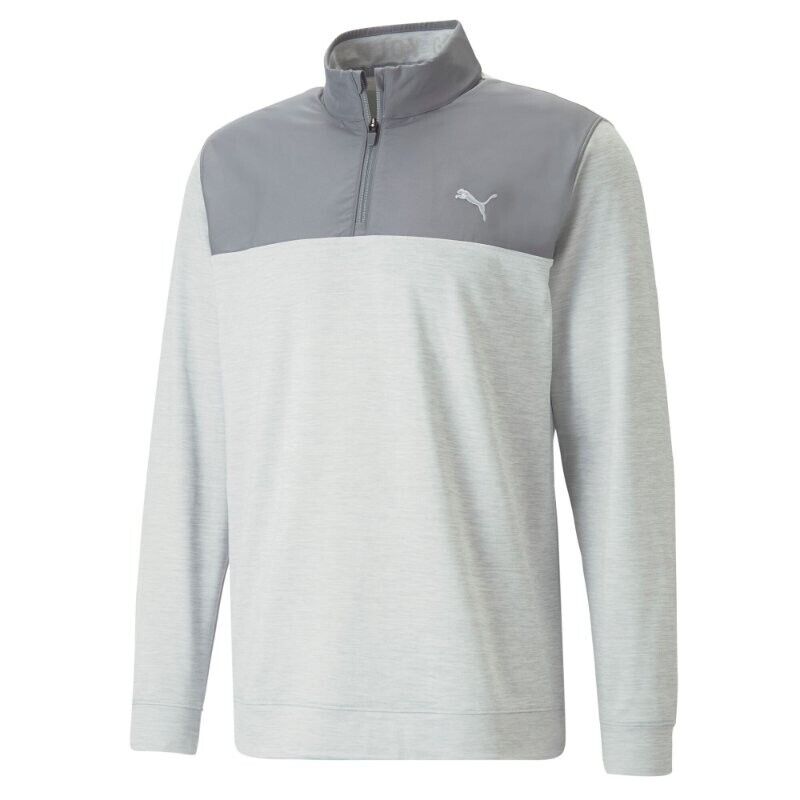Puma Cloudspun Colorblock 1/4 Zip Pullover Quiet Shade/High Rise Heather XXL