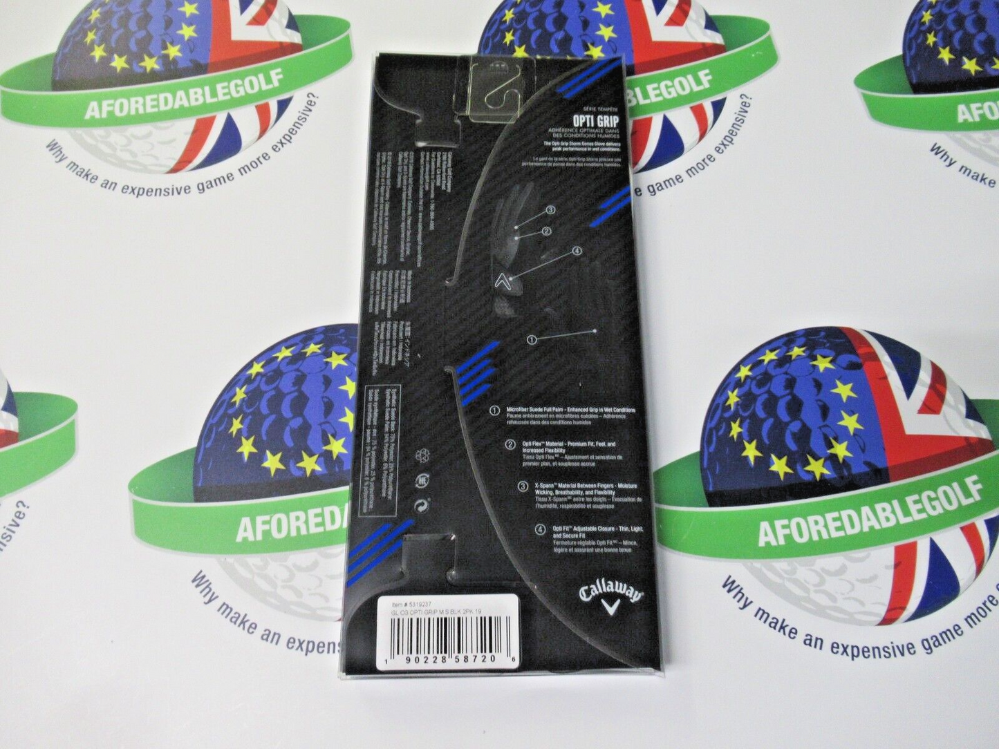 Callaway Opti Grip Black Wet Weather Gloves Small Pair