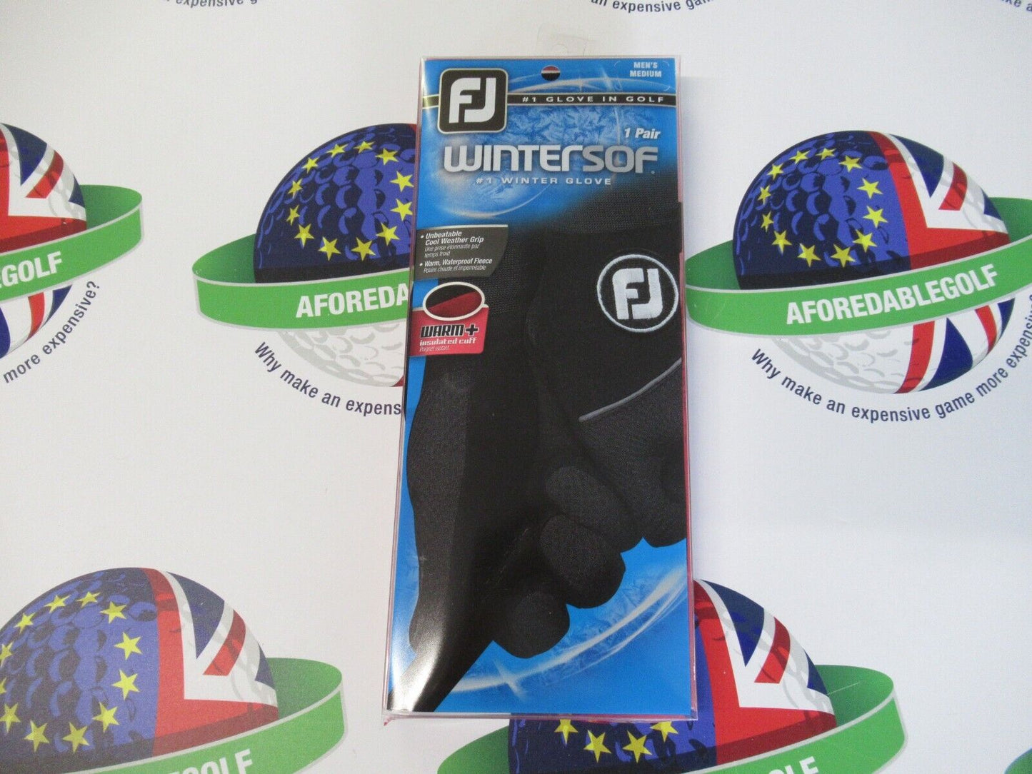 footjoy wintersof gloves black 1 pair uk size medium