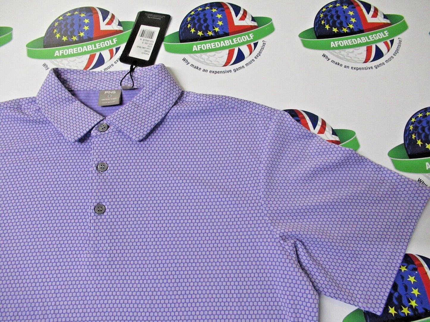 ping halcyon cool lilac multi polo shirt uk size medium