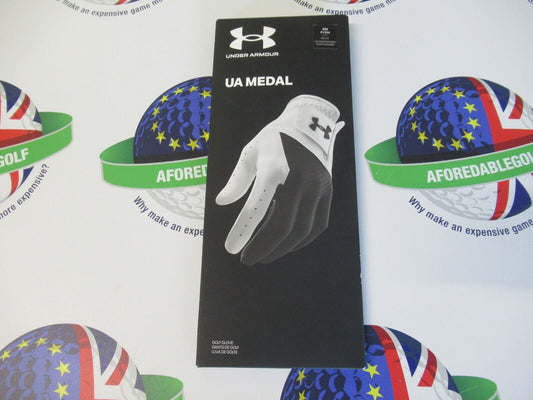 under armour medal left hand golf glove white/black size small