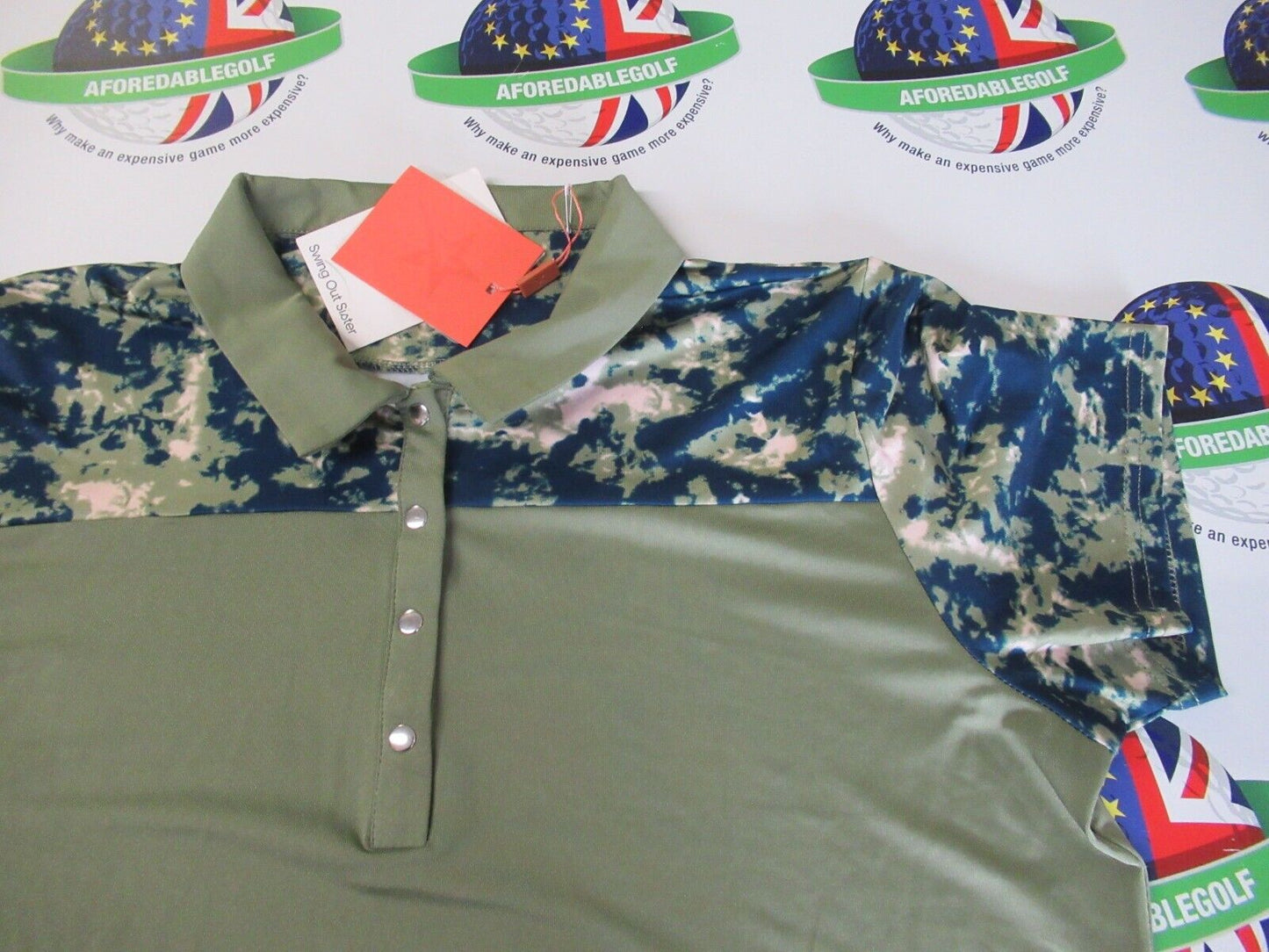 Swing Out Sister Bridgette Polo Shirt Olive Green UK Size XXL