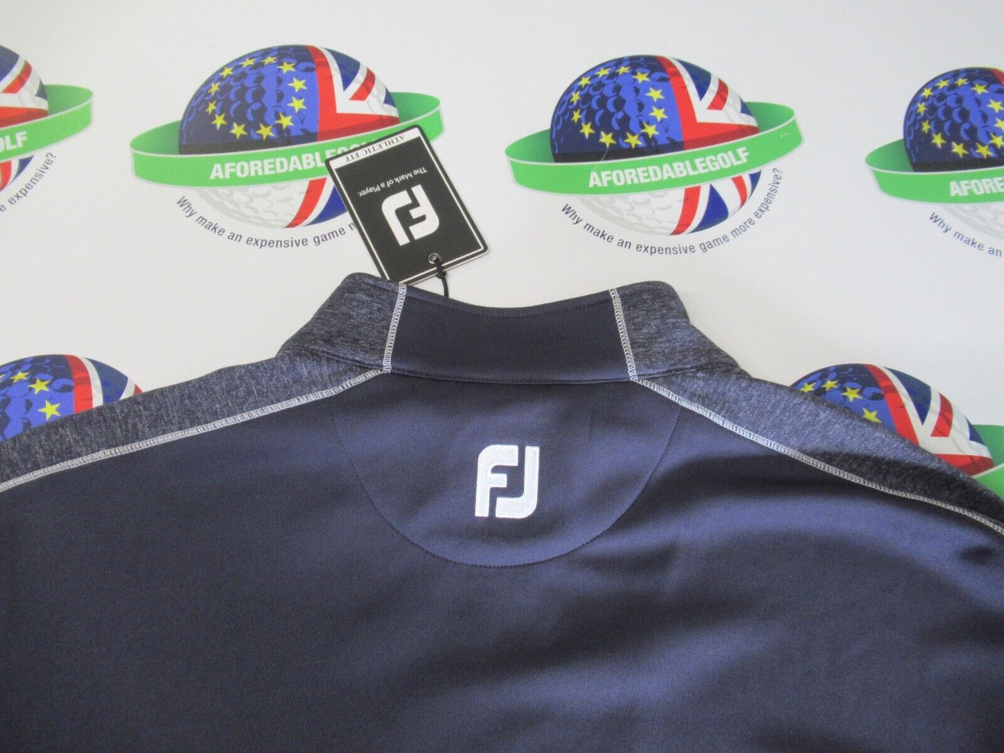 footjoy tonal heather chill out 1/2 zip pullover navy heather small