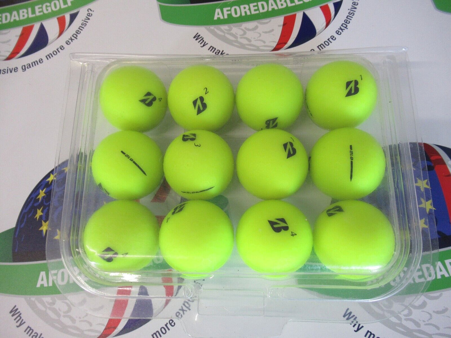 12 Bridgestone E12 Yellow Matte Golf Balls Pearl/Pearl 1 Grade