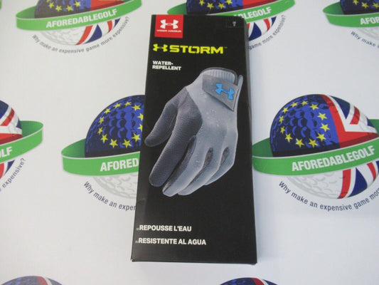 under armour storm rain golf gloves grey (1 pair) left & right gloves large