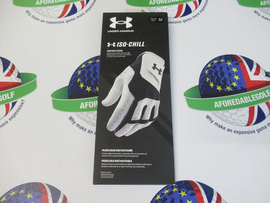 under armour iso-chill white/navy left hand golf glove size medium