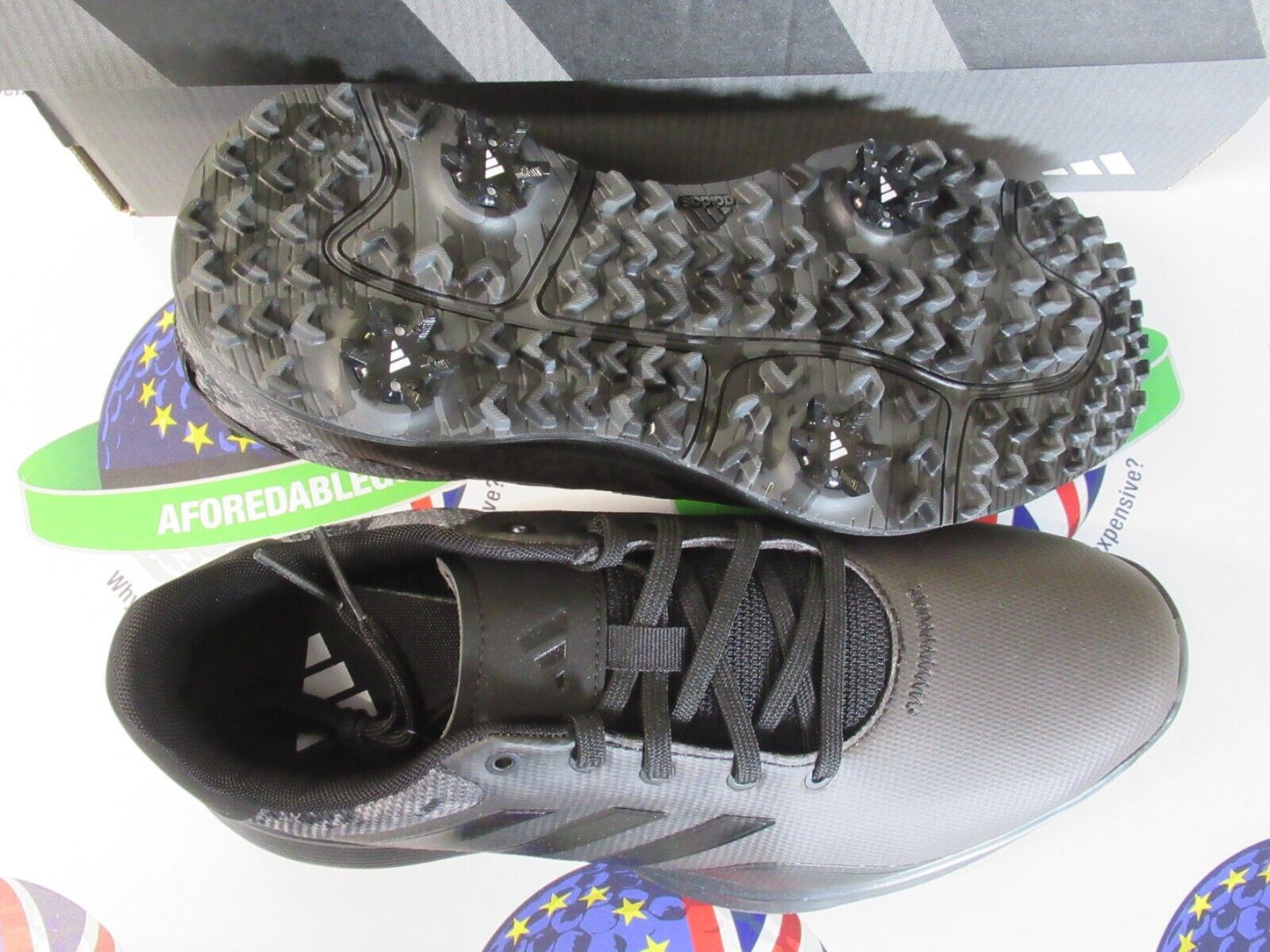 adidas s2g 23 black/grey camo spiked golf shoes uk size 8 medium