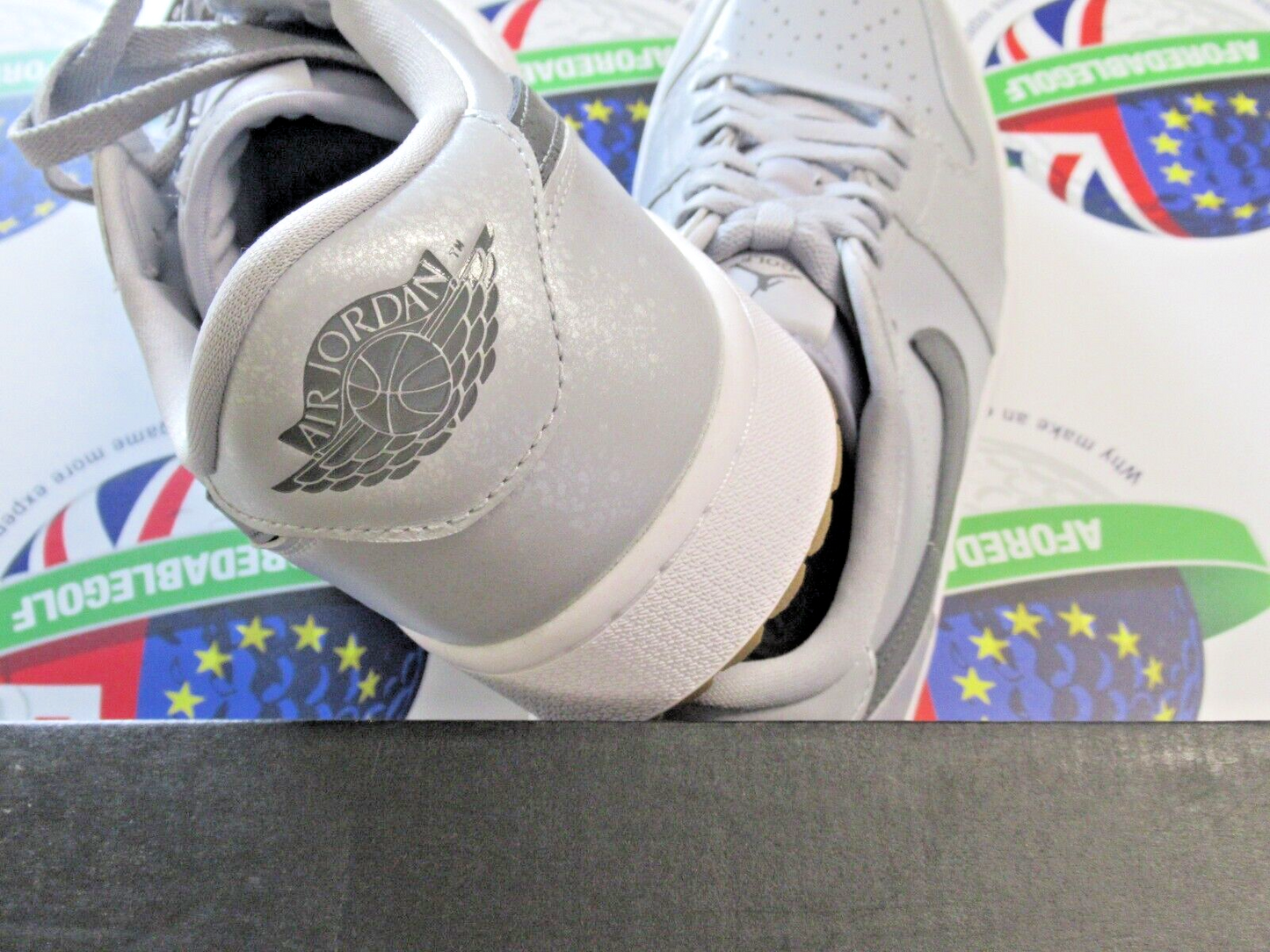 nike air jordan 1 low g golf shoes wolf grey/iron grey-white uk size 10