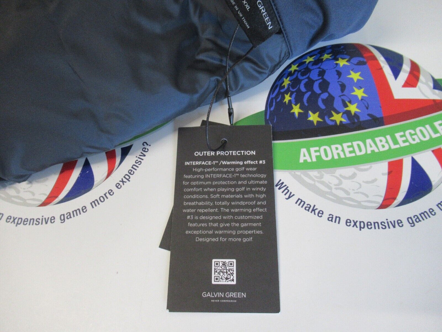 Galvin Green Leonard Full Zip Windproof Jacket Navy UK Size XXL