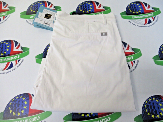footjoy h1 lite slim fit white golf shorts waist 36"