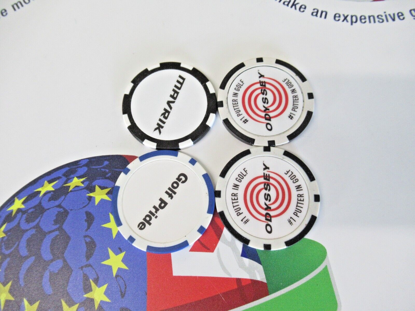New X4 Callaway Odyssey Golf Pride Poker Chip Ball Markers