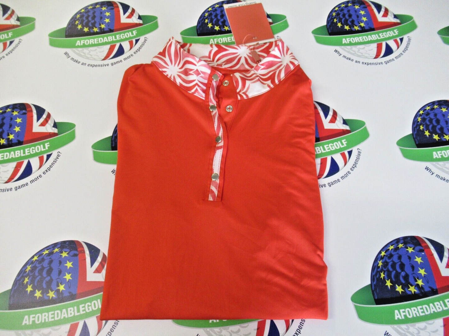 Swing Out Sister Clarissa Sl Sleeveless Polo Shirt Luscious Red UK Size Large