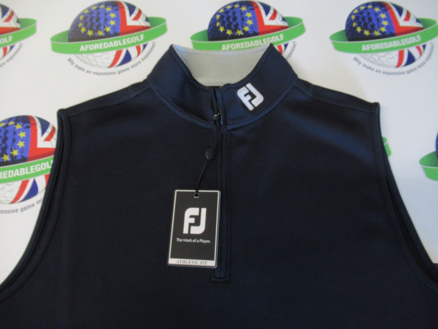 footjoy chill out 1/2 zip vest/gilet navy uk size small
