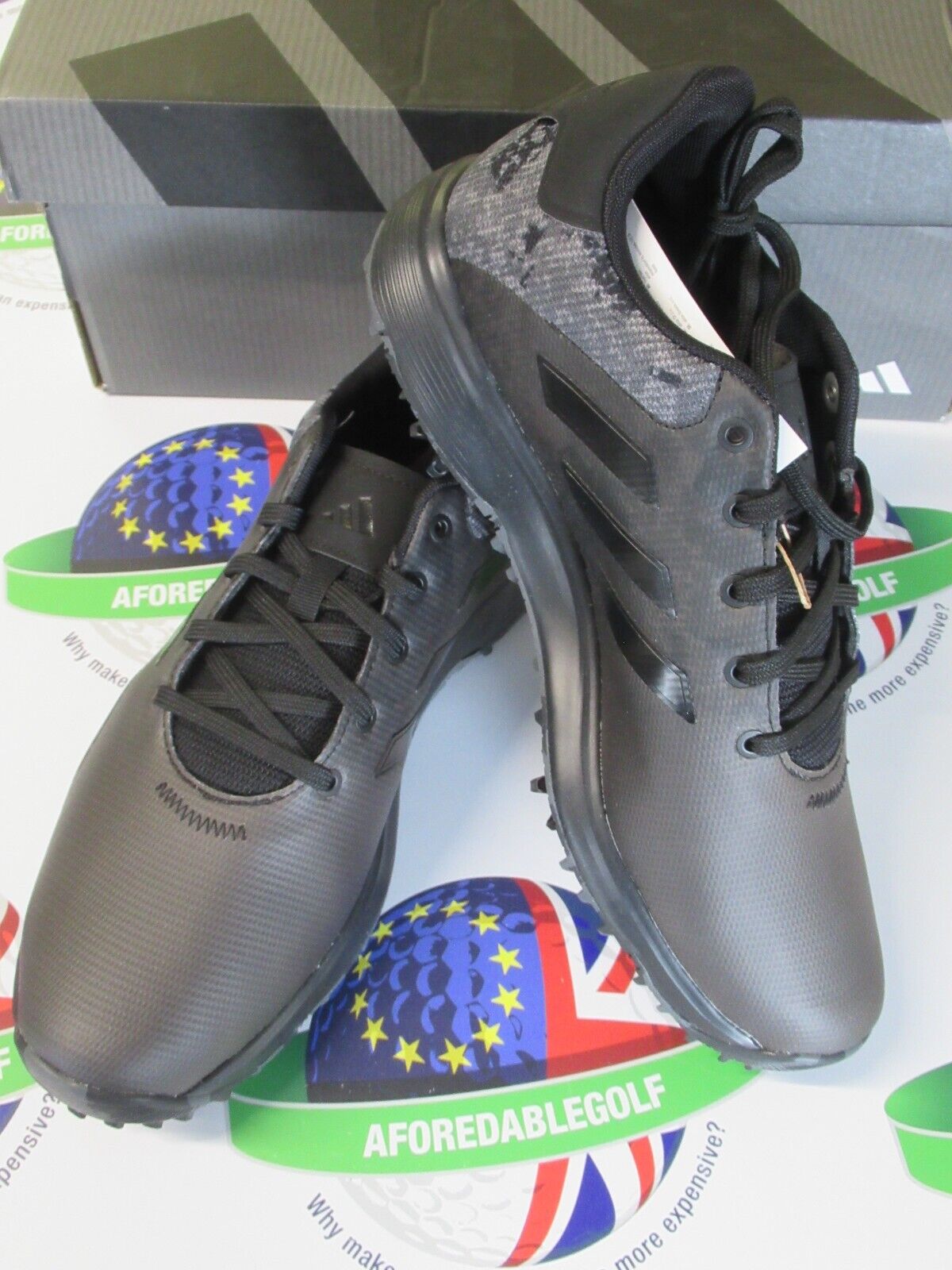 adidas s2g 23 black/grey camo spiked golf shoes uk size 8 medium