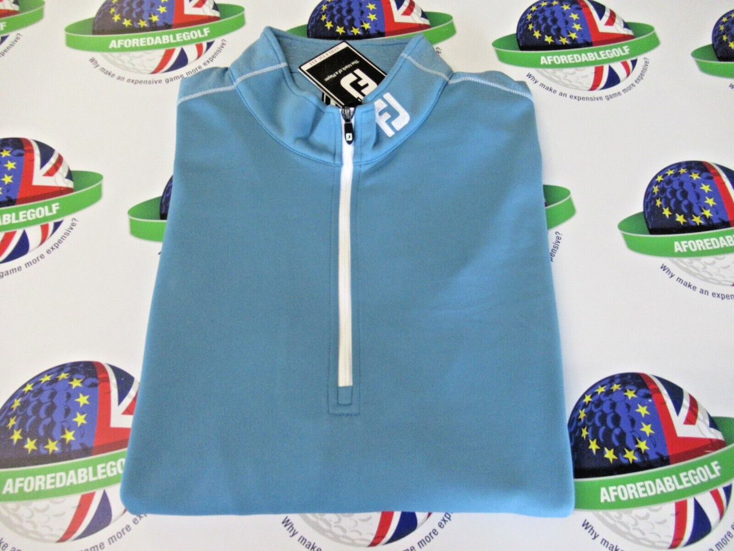 footjoy eu tonal ht chill out 1/2 zip pullover storm blue uk size large