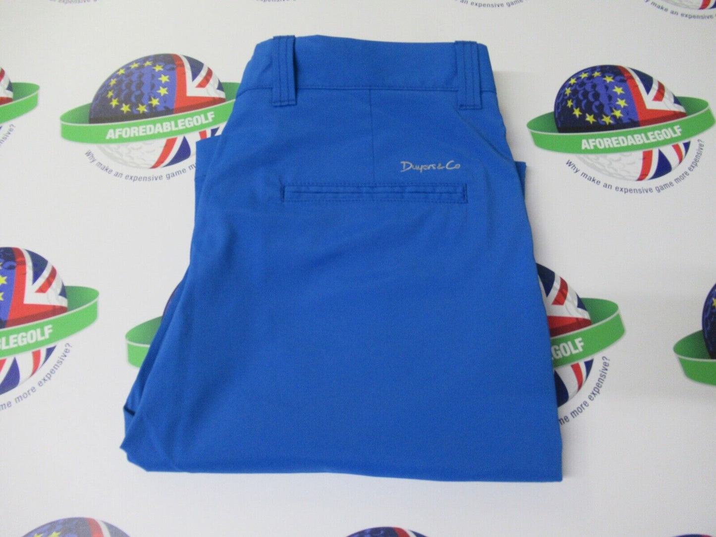 dwyers & co micro tech 2.0 golf trousers electric blue waist 34" leg 31"
