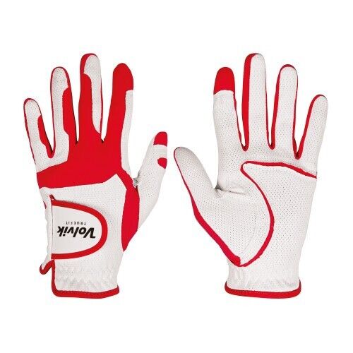 volvik true fit mens white/red left hand glove for right hand player one size