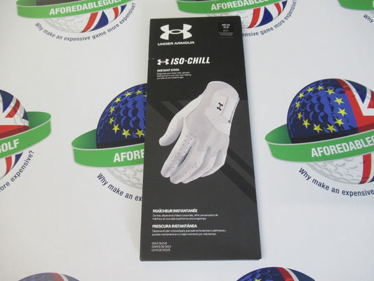 under armour iso-chill white left hand golf glove size medium/large