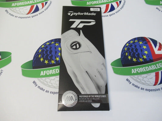 taylormade tp cabretta leather white left hand golf glove size medium