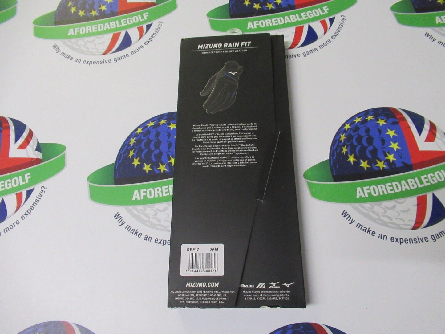 Mizuno Mens Black Rain Fit Golf Gloves (1 Pair) Left & Right Gloves Medium