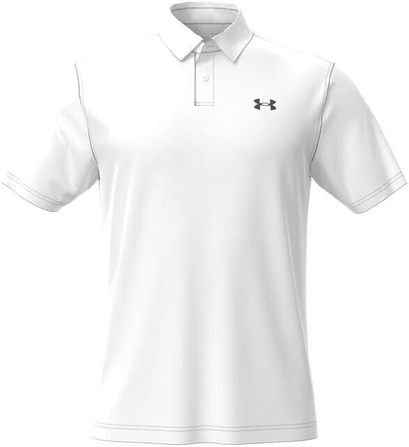 under armour t2g polo shirt white/grey uk size small loose