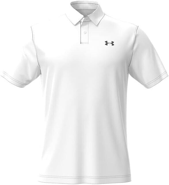 under armour t2g polo shirt white/grey uk size small  loose