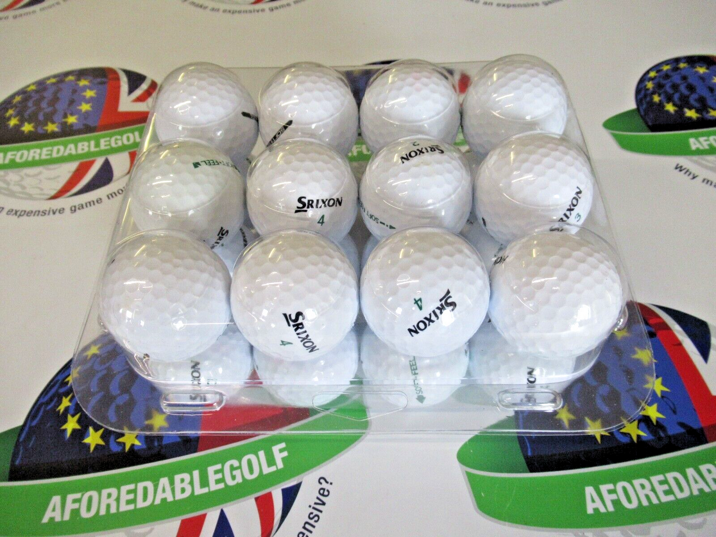 24 Srixon Soft Feel White Golf Balls Pearl/Pearl 1 Grade