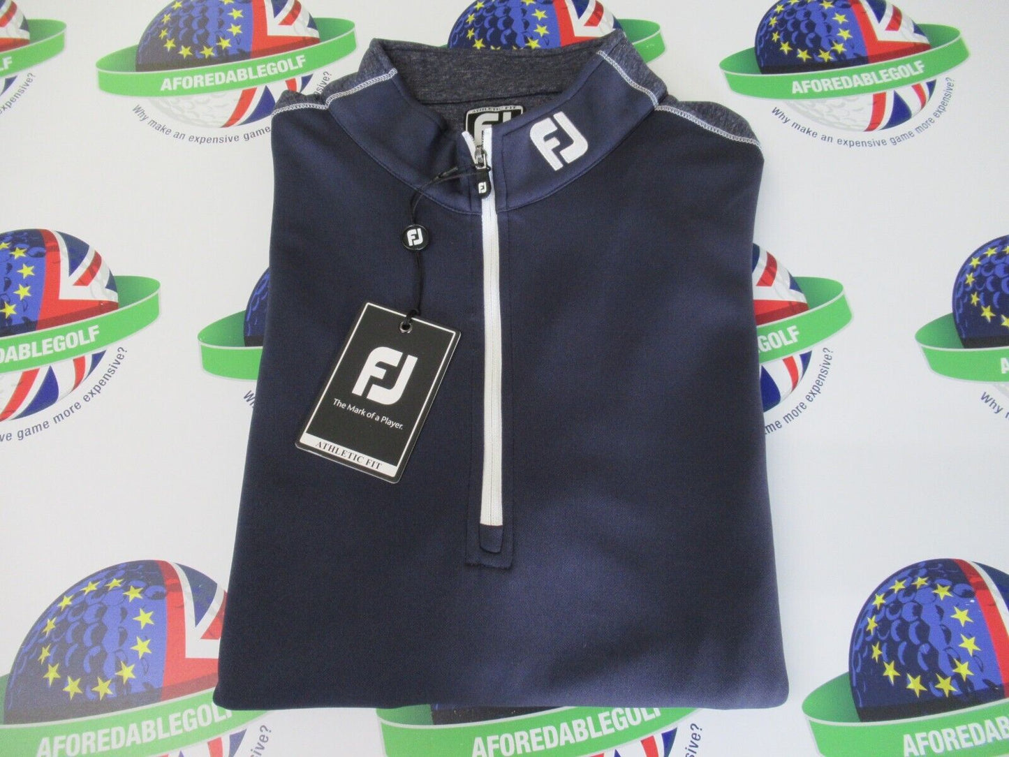 footjoy tonal heather chill out 1/2 zip pullover navy heather medium