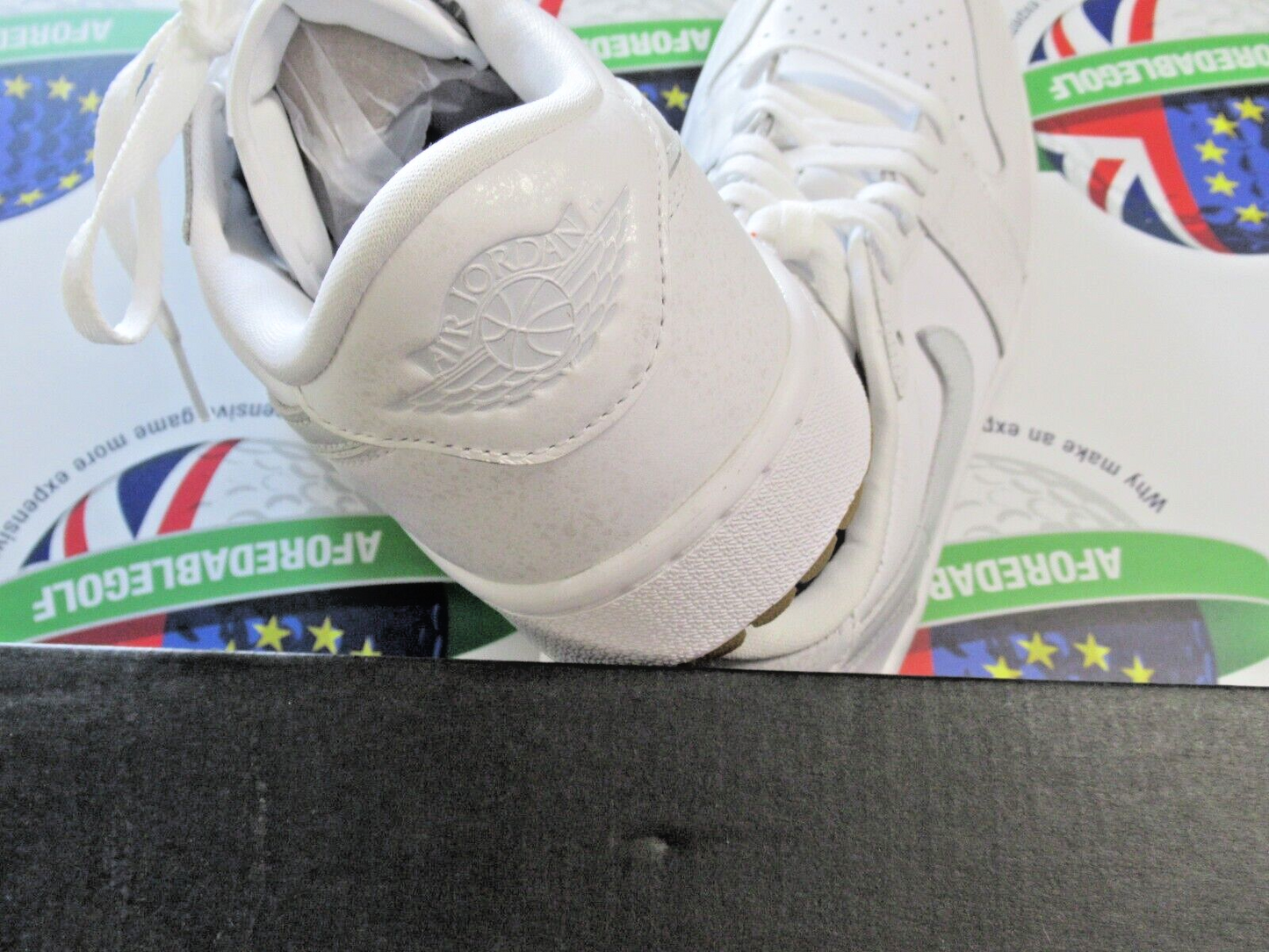 nike air jordan 1 low g golf shoes white/pure platinum uk size 7