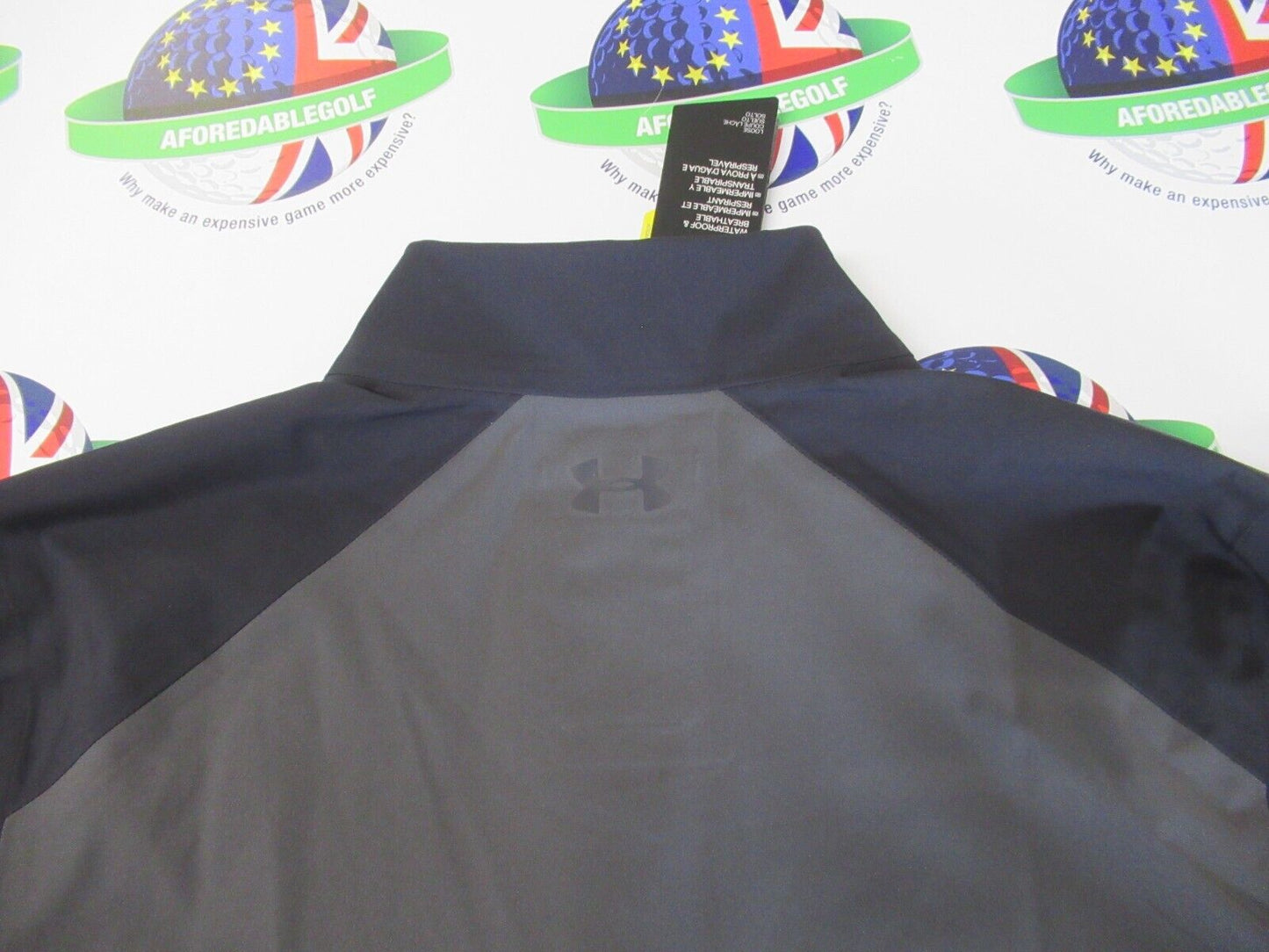 under armour portrush waterproof jacket grey/black uk size medium loose