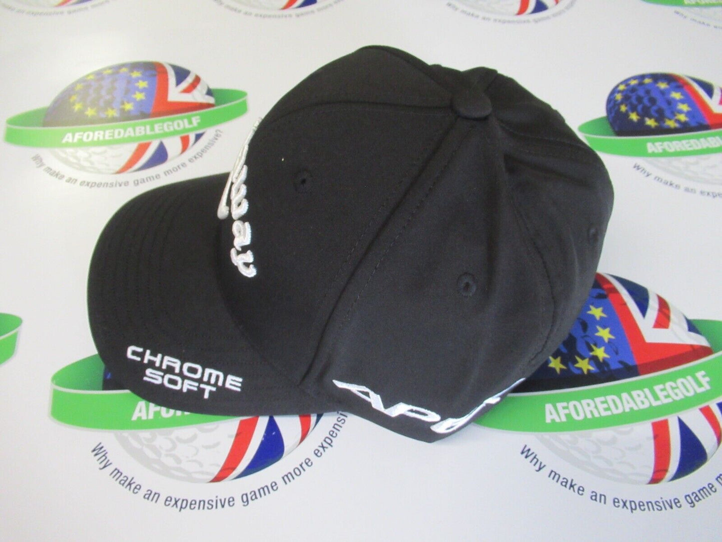 callaway golf tour fitted rogue st black golf cap apex chrome soft small/medium