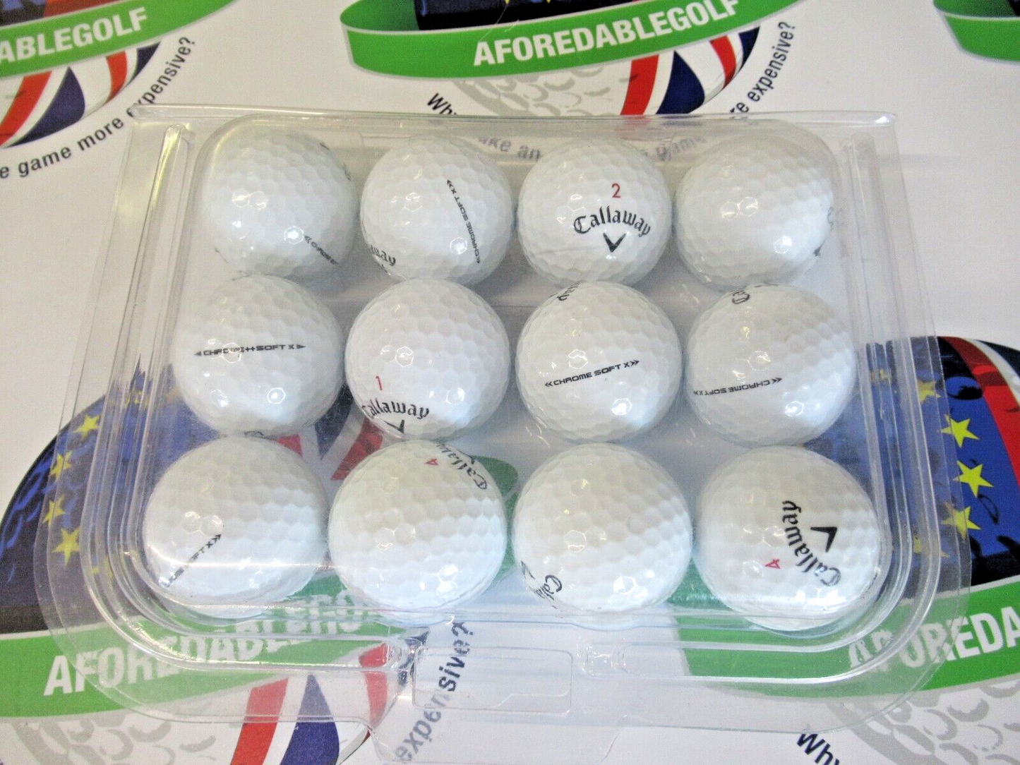 12 Callaway Chrome Soft X Mixed Year Models Pearl/Pearl 1 Grade Golf Balls