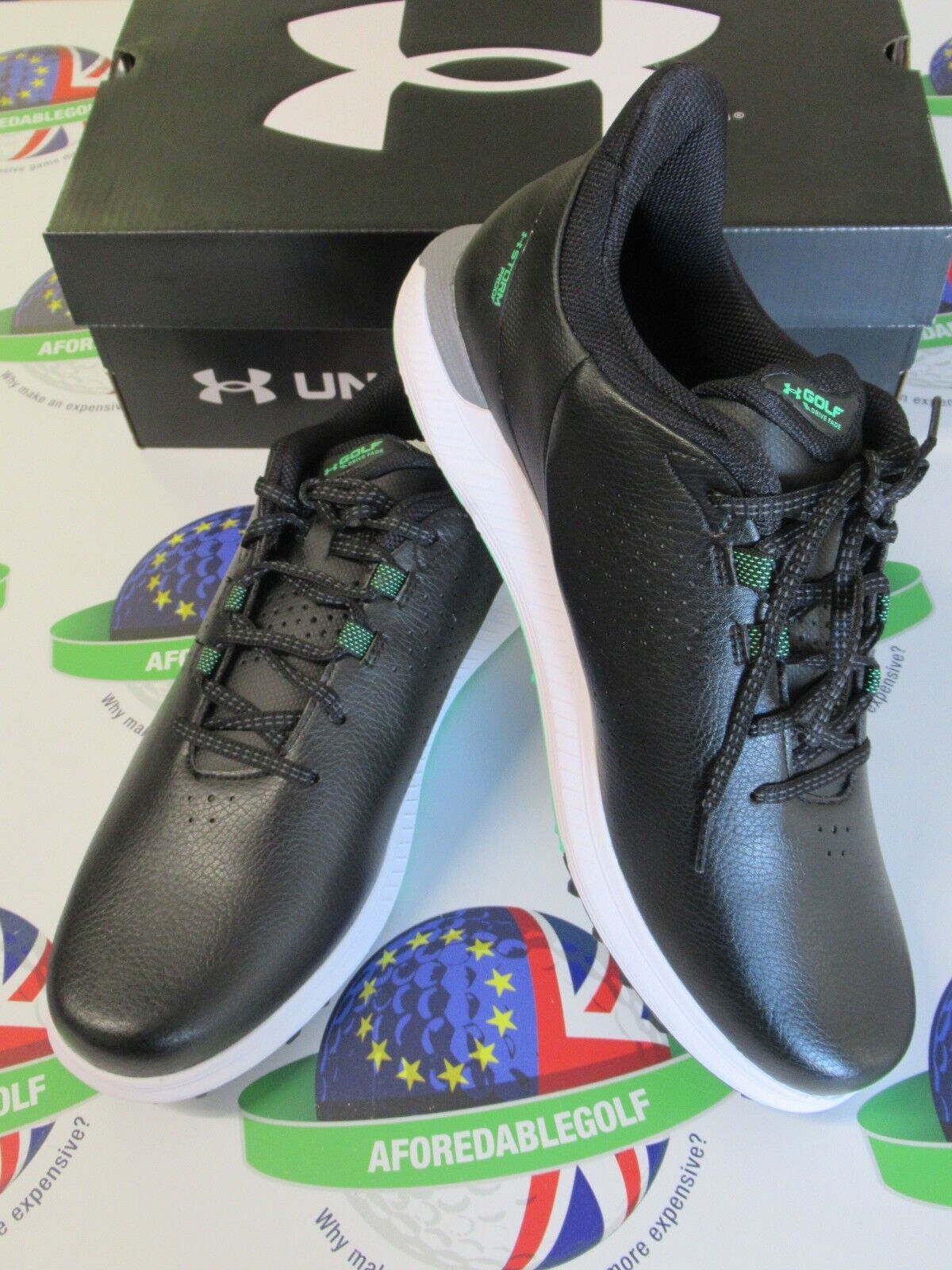Under Armour Drive Fade Sl Black Waterproof Golf Shoes UK Size 10.5