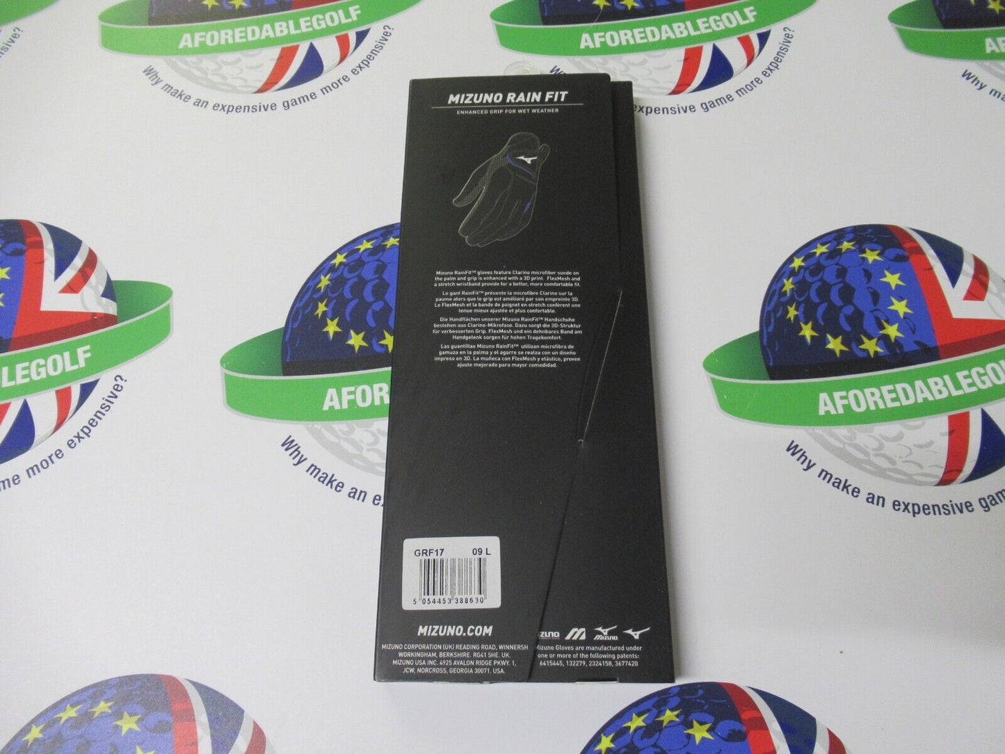 Mizuno Mens Black Rain Fit Golf Gloves (1 Pair) Left & Right Gloves Large