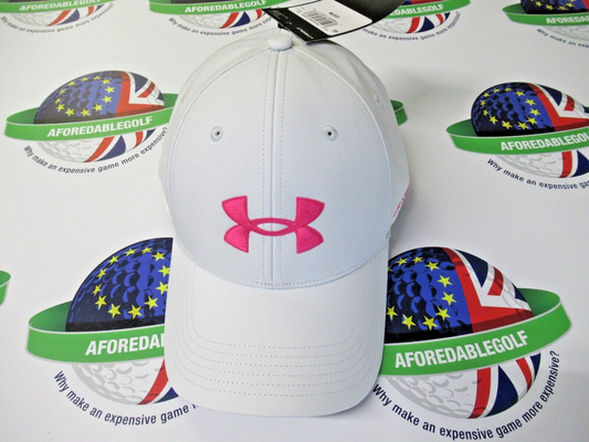 under armour 96 adjustable white/pink golf cap
