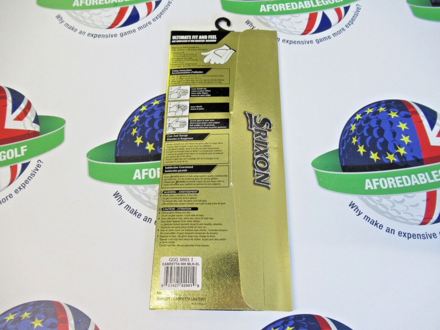 Srixon Cabretta Leather Left Hand Glove For Right Hand Player XL