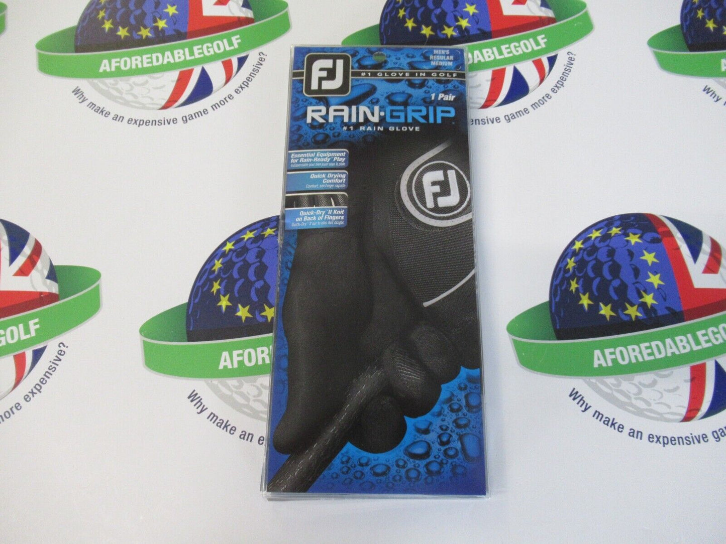 footjoy rain grip gloves black 1 pair uk size medium