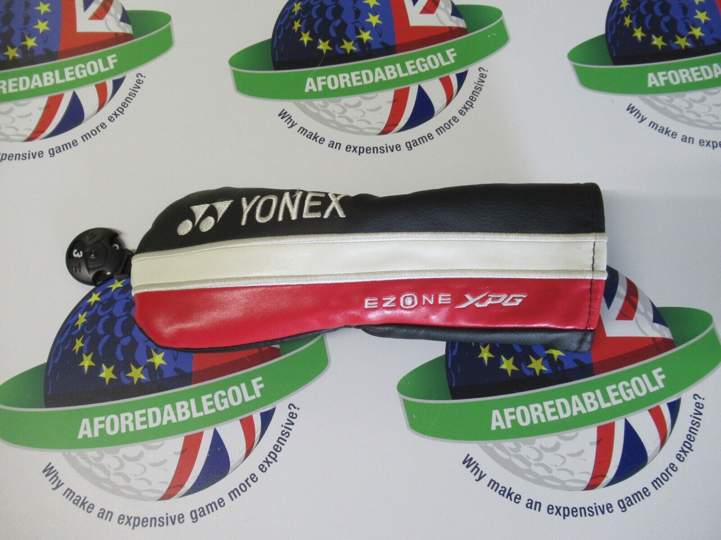 new yonex ezone xpg black/white/red fairway wood head cover