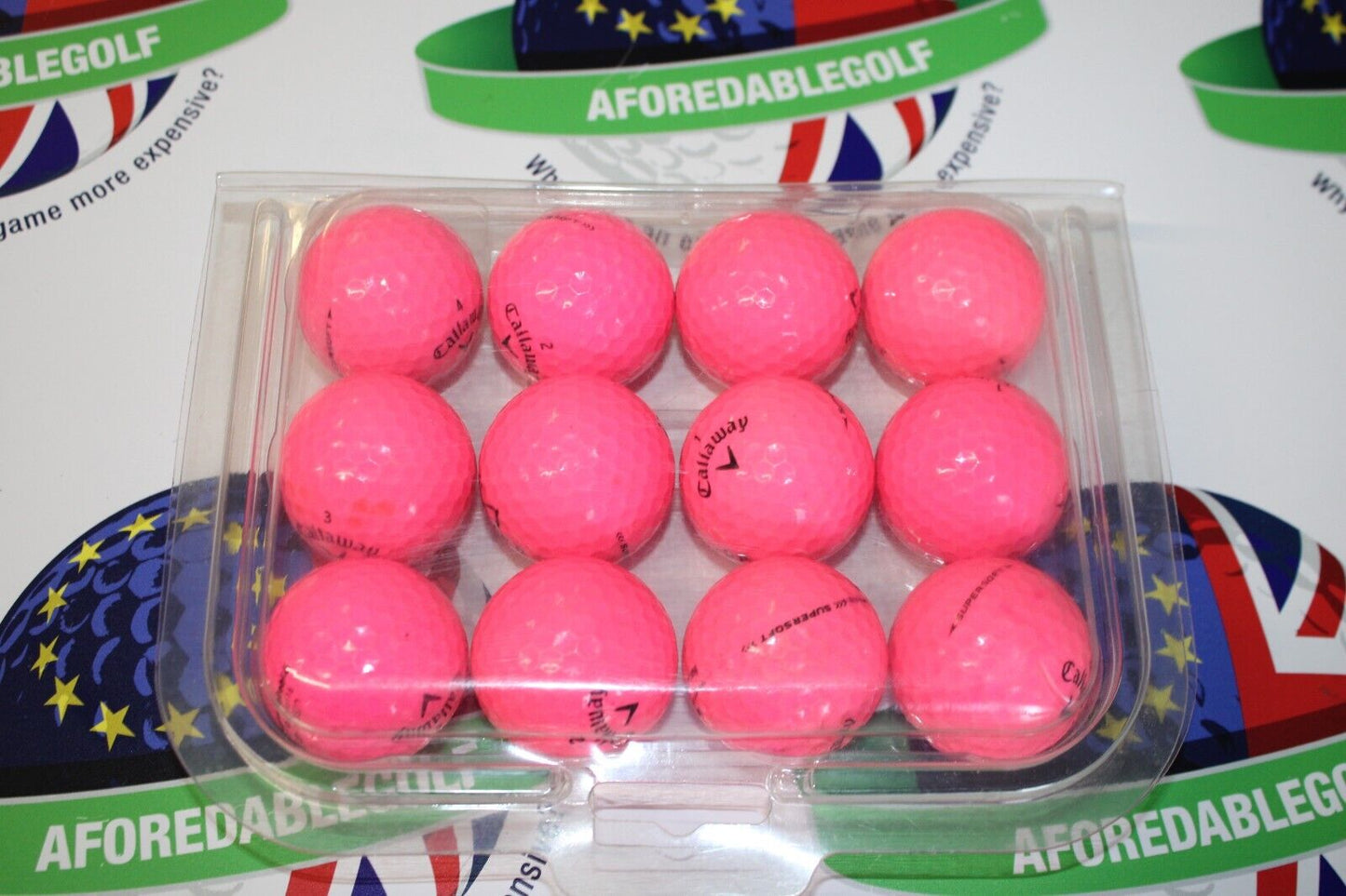 12 Callaway Supersoft Pink Golf Balls Pearl/Pearl 1 Grade