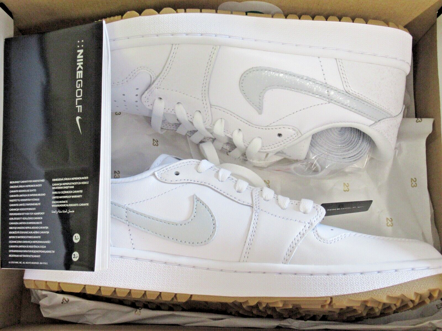 Nike Air Jordan 1 Low G Golf Shoes White/Pure Platinum UK Size 7